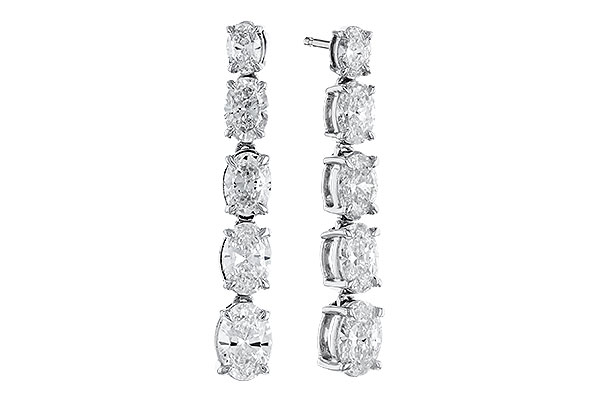 G301-34478: EARRINGS 1.90 TW OVAL DIAMONDS