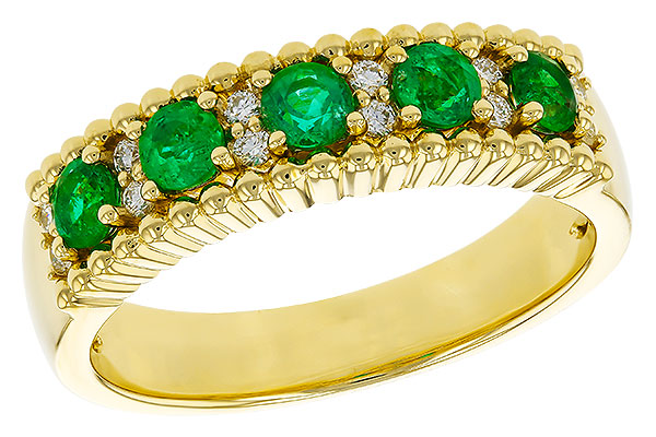 A302-27260: LDS WED RG .48 TW EMERALD .60 TGW