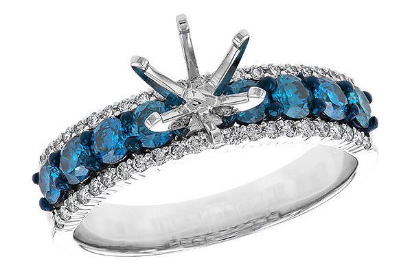 B302-23606: LDS SEMI DIA RG .72 BLUE DIAS .92 TW