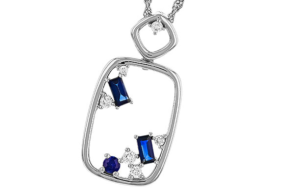 C302-24497: NECKLACE .35 TW SAPPHIRE .46 TGW