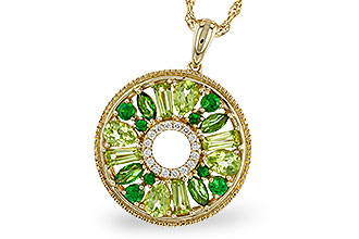 E302-22678: NECKLACE 1.47 SEMI-PREC (PER & GR.GT) 1.52 TGW