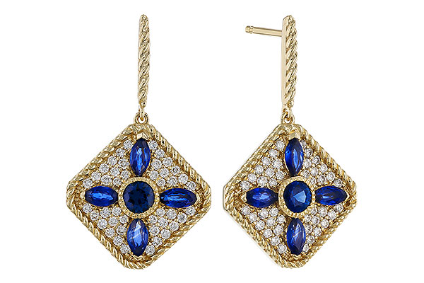 E302-23569: EARRINGS 1.03 TW SAPPHIRE 1.46 TGW