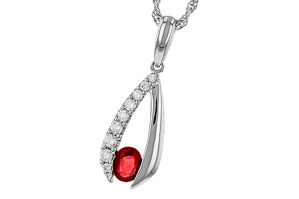 E302-23633: NECKLACE .34 RUBY .50 TGW (5x4 RUBY)