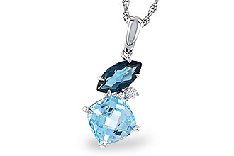 F302-22642: NECKLACE 2.37 TW BLUE TOPAZ 2.40 TGW