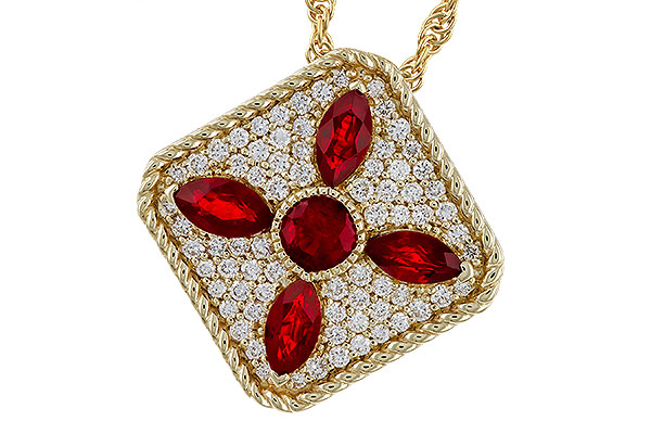 G302-23560: NECKLACE .81 TW RUBY 1.12 TGW