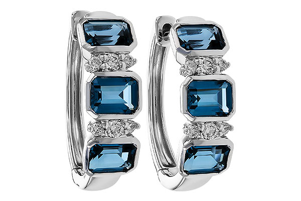 H302-20887: EARRINGS 1.37 TW LONDON BLUE TOPAZ 1.48 TGW